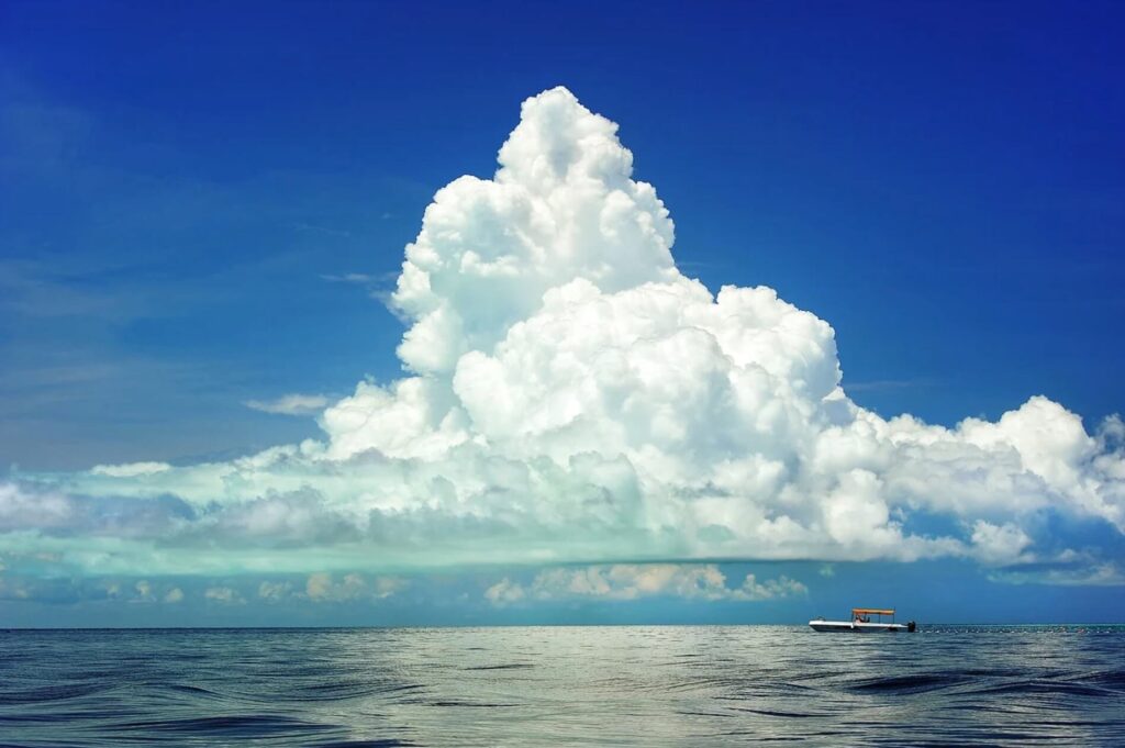 広い海と積乱雲